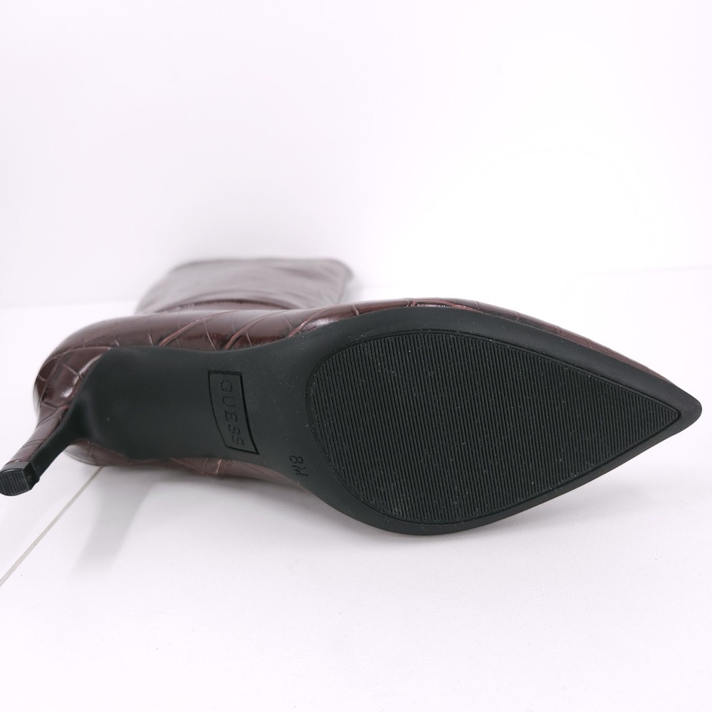 Guess Wayla Dark Brown Knee High Tall Pointed Toe Stiletto Boots Womens Size 8 M - Picture 7 of 15